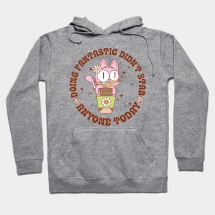 Doing Fantastic Didn't Stab Anyone Today Mental Health Groovy Hoodie